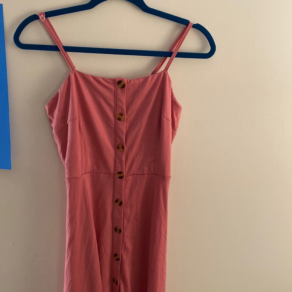 Pink button down dress